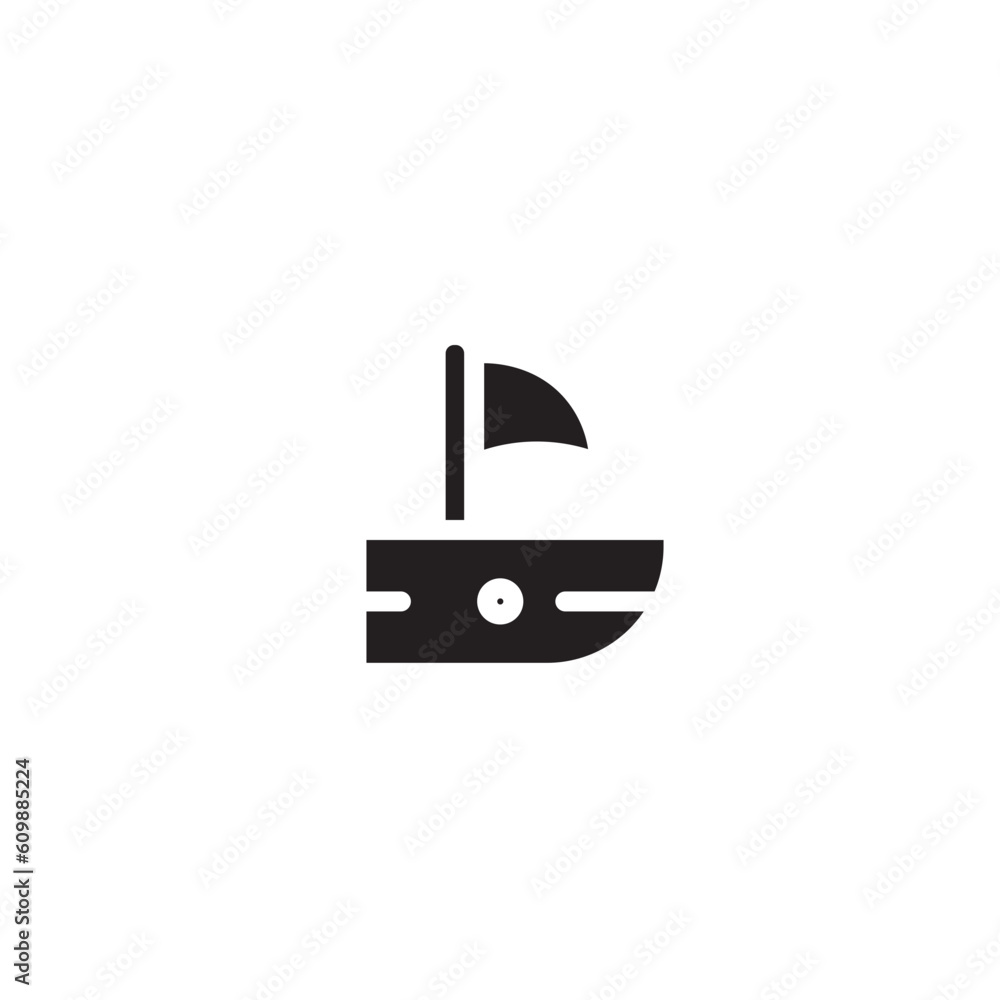 Beach Boat Holiday Solid Icon Beach Boat Holiday Solid Icon