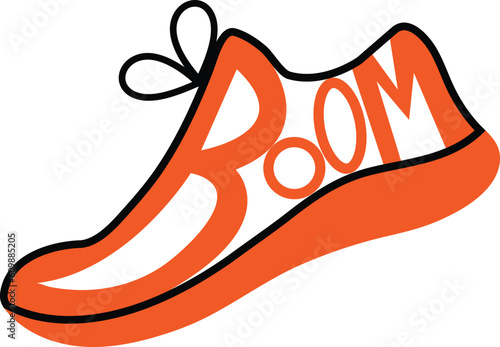 Boom word in shoe vector
