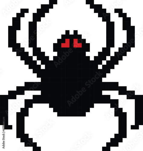 pixel spider illustration vector
