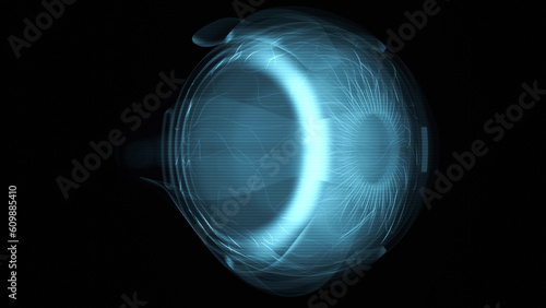 Abstract 3D xray eye anatomy photo