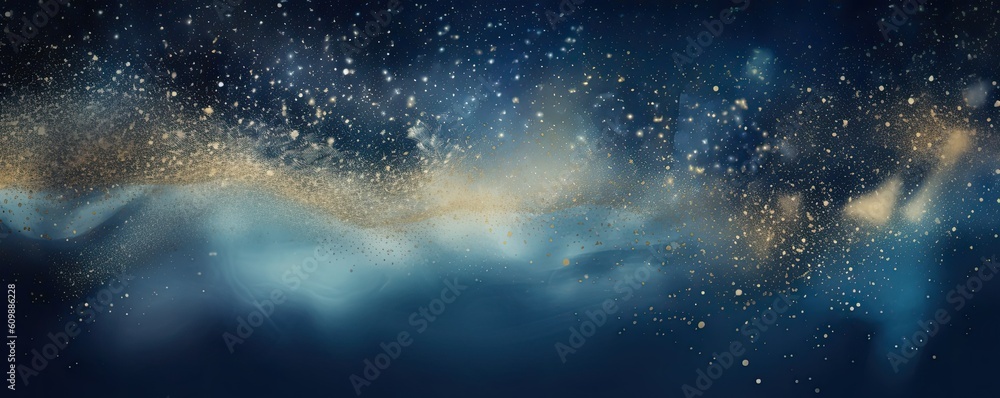Magic night dark blue sky with sparkling stars. Generative AI Magic night dark blue sky with sparkling stars. Generative AI