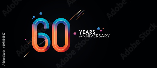Wallpaper Mural 60 years anniversary vector icon, symbol, logo. Graphic background or card Torontodigital.ca