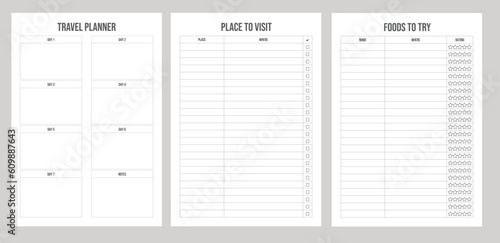 Simple set Travel planner for help your holiday