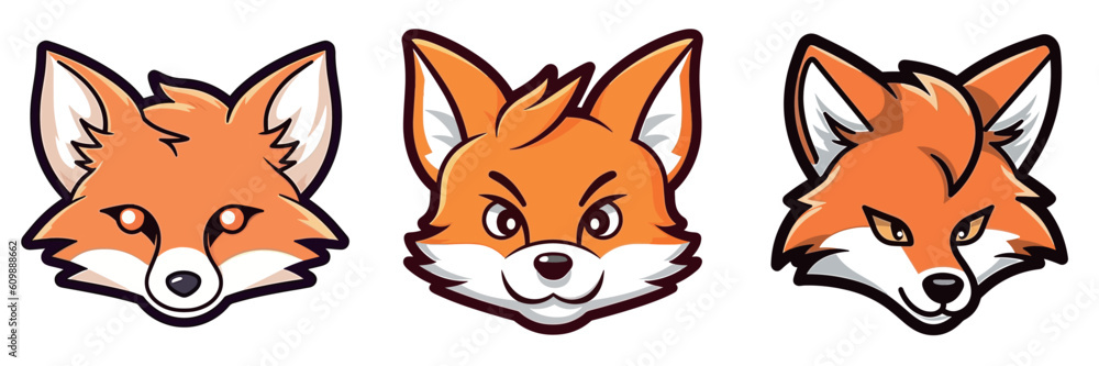 Obraz premium Cute cartoon fox image vector illustration