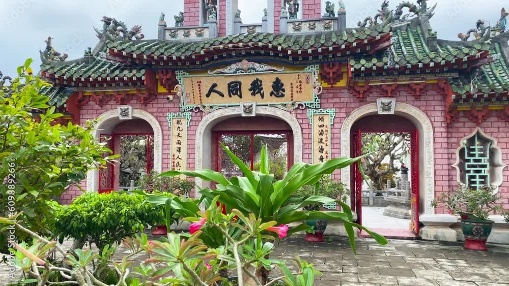 The Assembly Hall of the Fujian Chinese Community, Fukian is the largest and most famous in Hoi An, Vietnam. The Assembly Hall of the Fujian Chinese Community, Fukian is the largest and most famous in Hoi An, Vietnam.