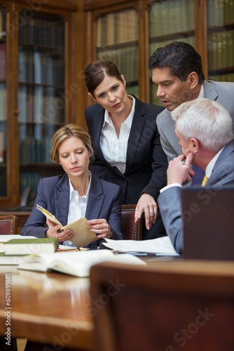 Lawyers talking in chambers