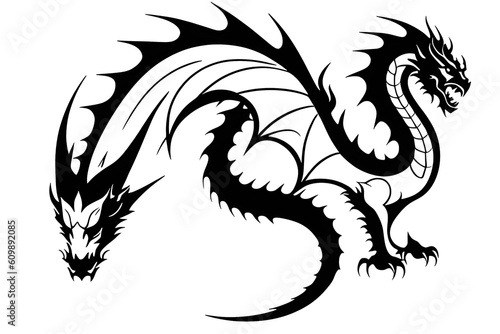 dragon tattoo  transparent PNG background  generative ai
