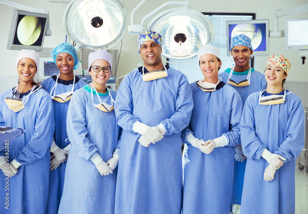 Portrait of confident surgeons in operating room