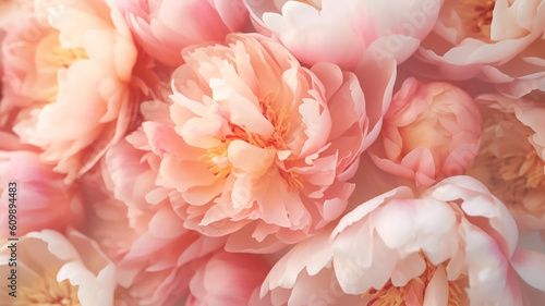 peonies abstract summer background flowers. generative Ai