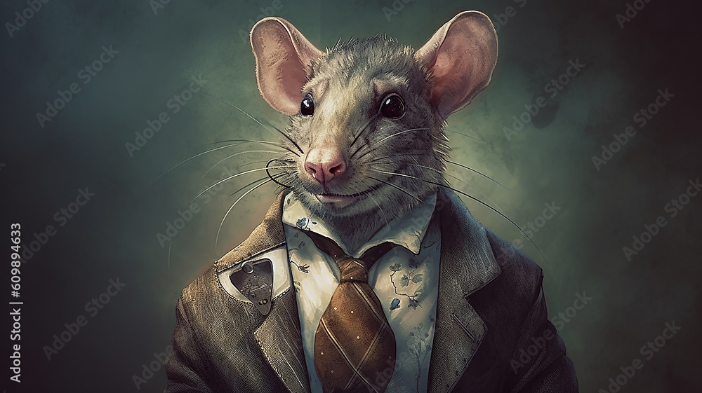 rat banker bad politician caricature, greed anger business concept ...