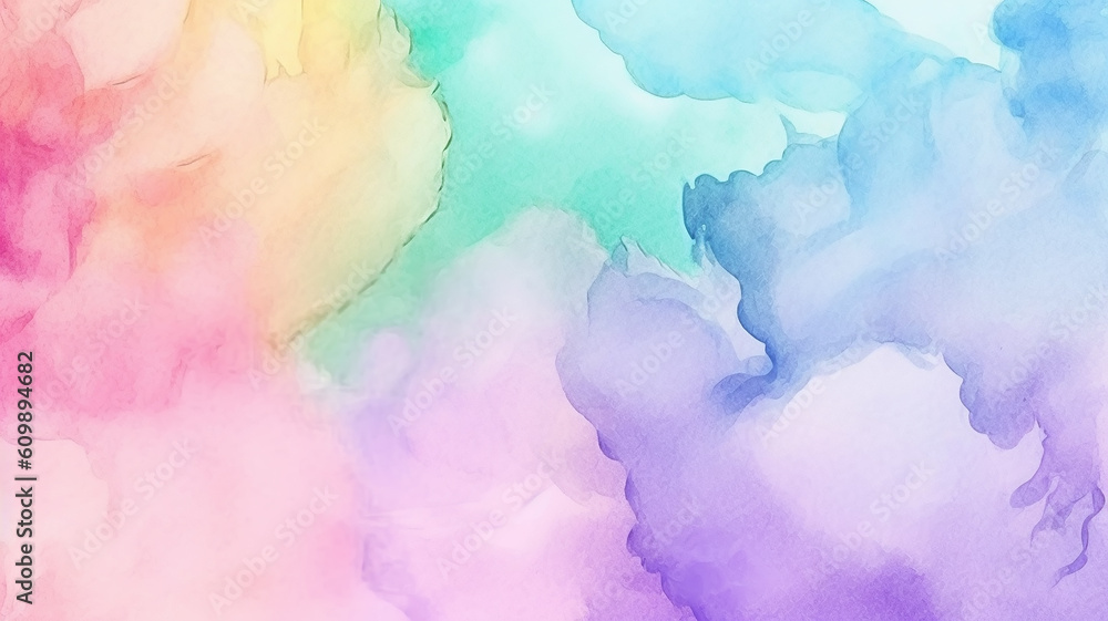 multi-colored watercolor summer delicate paint background. generative Ai