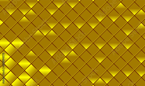 Abstract gold mosaic background made of square mosaic tiles. Ceramic tiles. Glossy square shapes. Gold square mosaic tiles pattern background for cover, poster, banner web, Print ad. Vector EPS10.