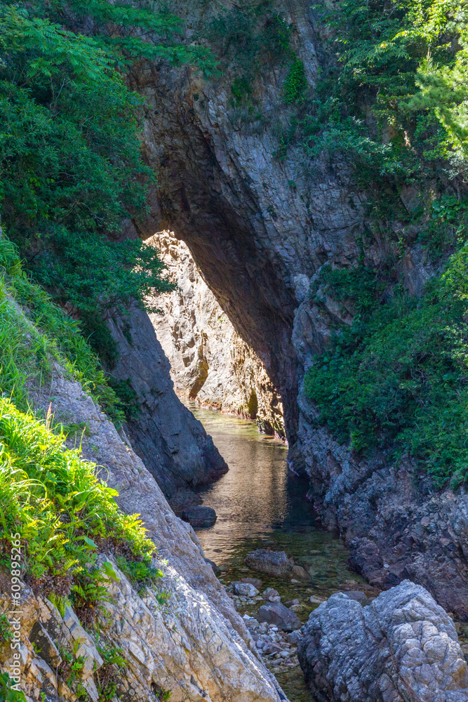 春の浦富海岸の風景 鳥取県 浦富海岸