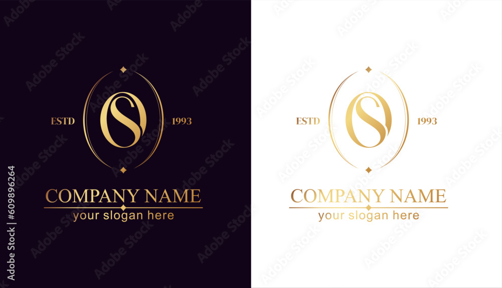 OS logo or SO monogram. OS letter logo template elements. personal monogram. Vector elegant logo. - obrazy, fototapety, plakaty 