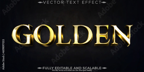 Golden text effect, editable luxury and elegant text style
