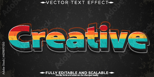 Creative text effect, editable vintage and cool text style