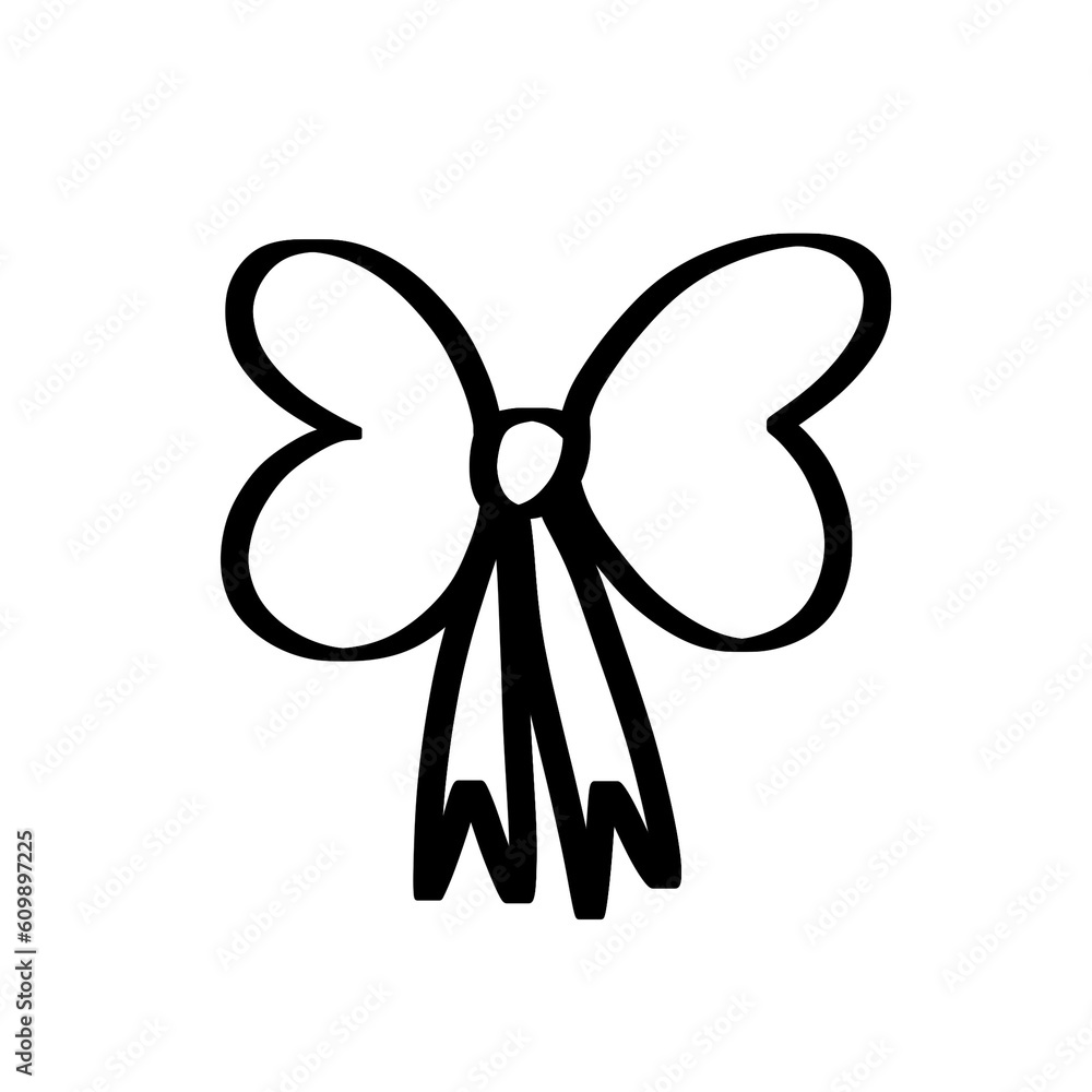ribbon with bow hand drawn ribbon with bow hand drawn