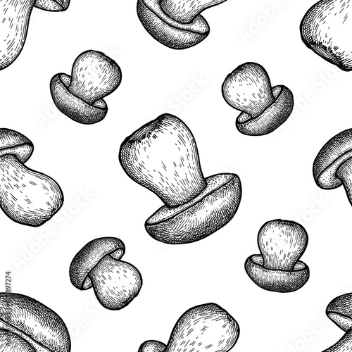 mushrooms seamless pattern