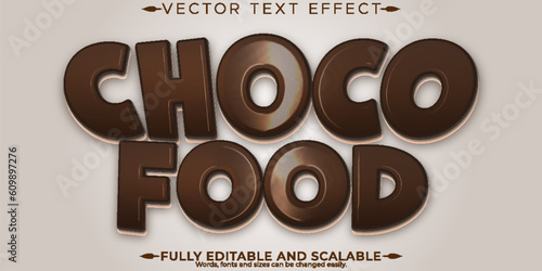 Choco cereal text effect, editable breakfast and snack text style