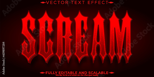 Horror text effect, editable paranormal and scary text style
