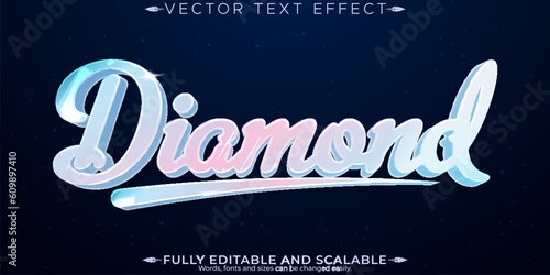 Diamond text effect, editable luxury and elegant text style