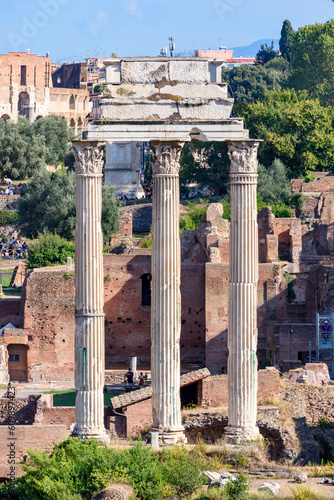 Temple of Castor and Pollux in Roman Forum, Rome, Italy photo