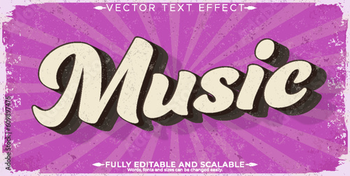 Retro, vintage text effect, editable 70s and 80s text style