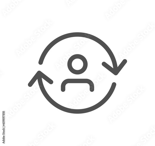 Business people related icon outline and linear vector.