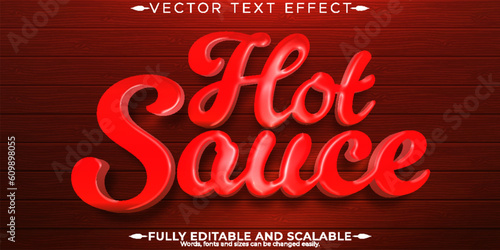 Hot sauce text effect, editable chili and pepper text style