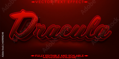 Dracula vampire text effect, editable horror and scary text style
