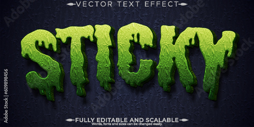 Sticky zombie text effect, editable monster and scary text style