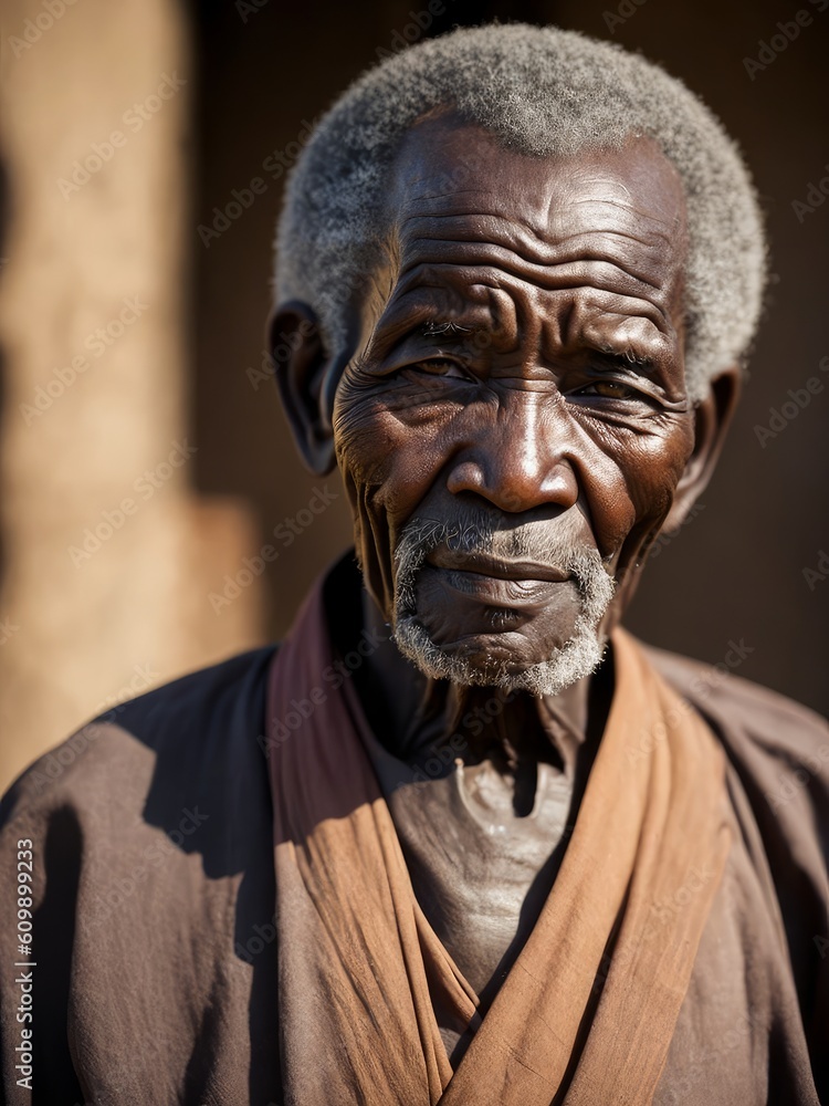 A portrait of an old african man volume two, created with generative ai, ki
