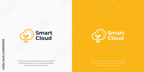 Smart Cloud Abstract, line art style