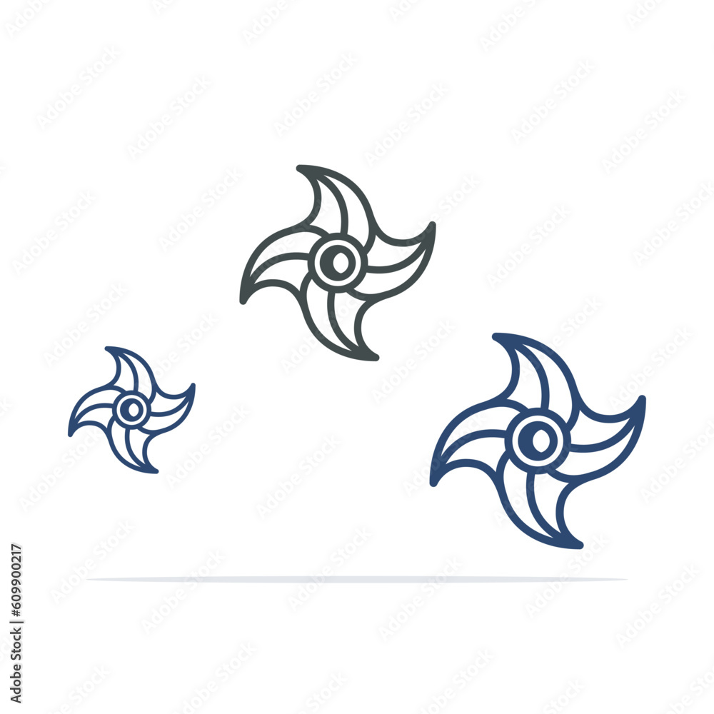Obraz premium Shuriken Ninja Cartoon Vector Icon Illustration. Ninja Flat Cartoon Style