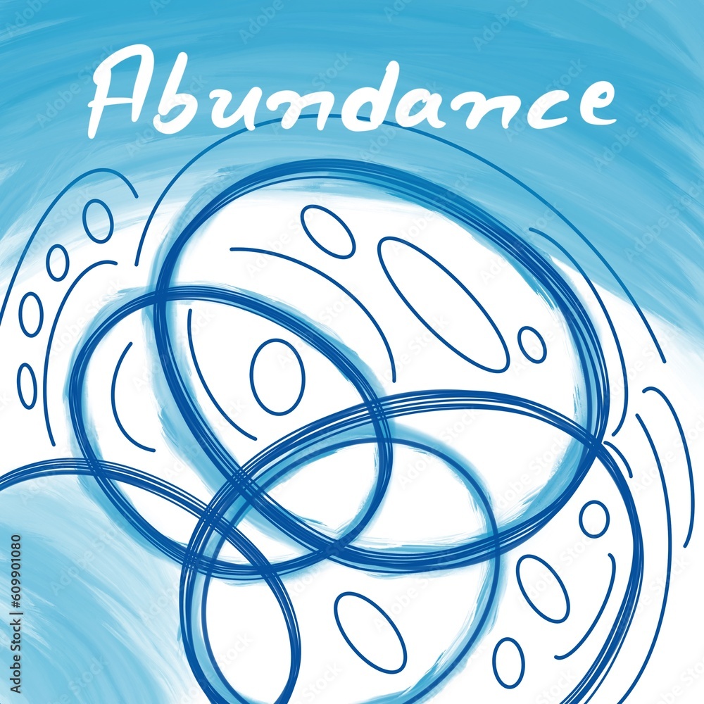 Abundance Blue Circles Painting Square Text Abundance Blue Circles Painting Square Text