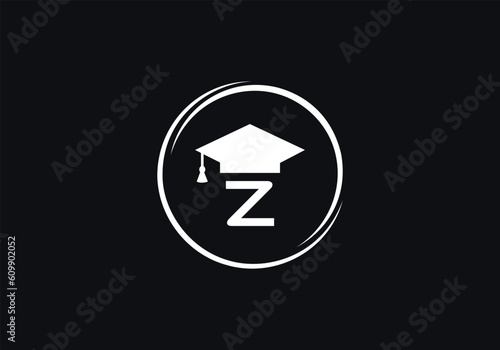 Educational sign and Graduation cap with the letter and alphabets vector design