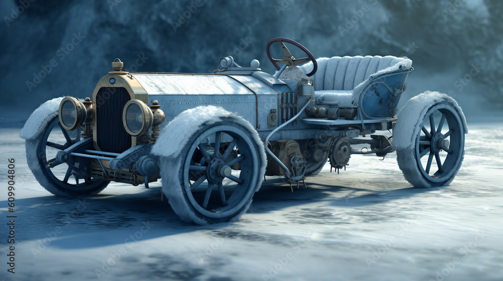 old car, generative, ai, steampunk, retro, vintage	
