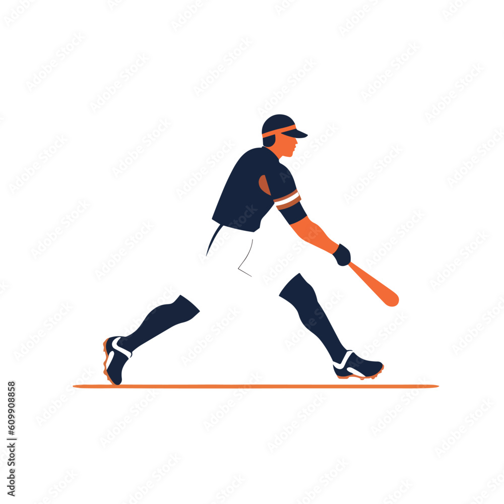 Person playing baseball vector illustration isolated