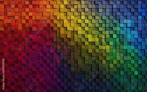 Abstract colorful background with squares. Generative AI.