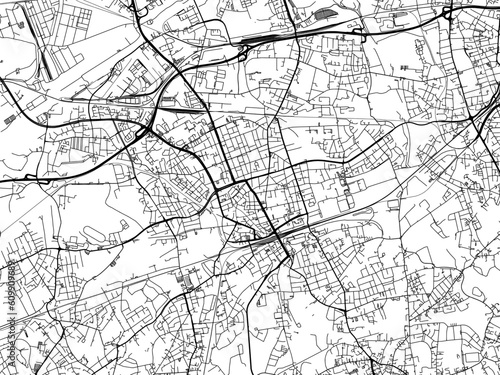 Vector road map of the city of  Gelsenkirchen in Germany on a white background.