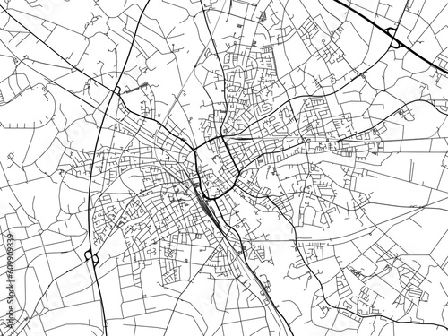Vector road map of the city of  Rheine in Germany on a white background.