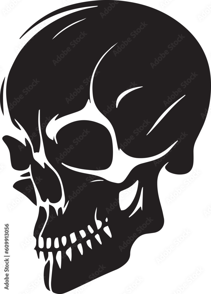 Fototapeta premium black and white skull vector illustration