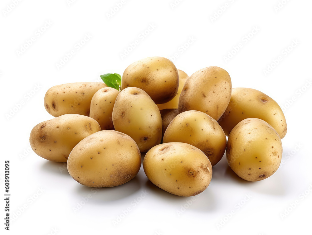 Young potatoes isolated on a white background Young potatoes isolated on a white background