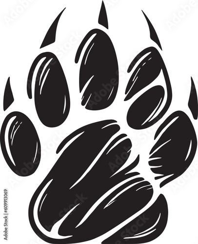 tiger paw illustration, tiger paw tattoo, tiger paw sticker vector