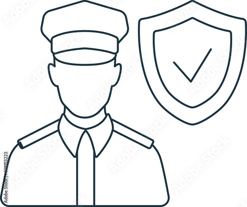 Security staff icon. Monochrome simple sign from security collection. Security staff icon for logo, templates, web design and infographics.