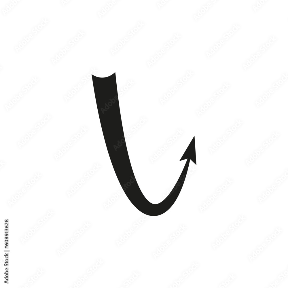 Semicircular rounded curved geometric trajectory arrow. The arrow of the flight path and the motion of the object. Semicircular rounded curved geometric trajectory arrow. The arrow of the flight path and the motion of the object.