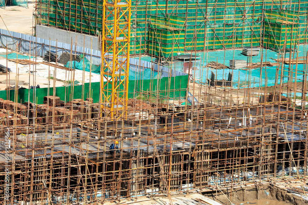 Construction site, the building is under construction