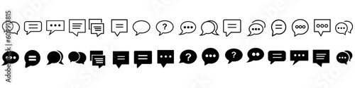 Speech web icon vector set. chat illustrator sign collection. message symbol or logo.