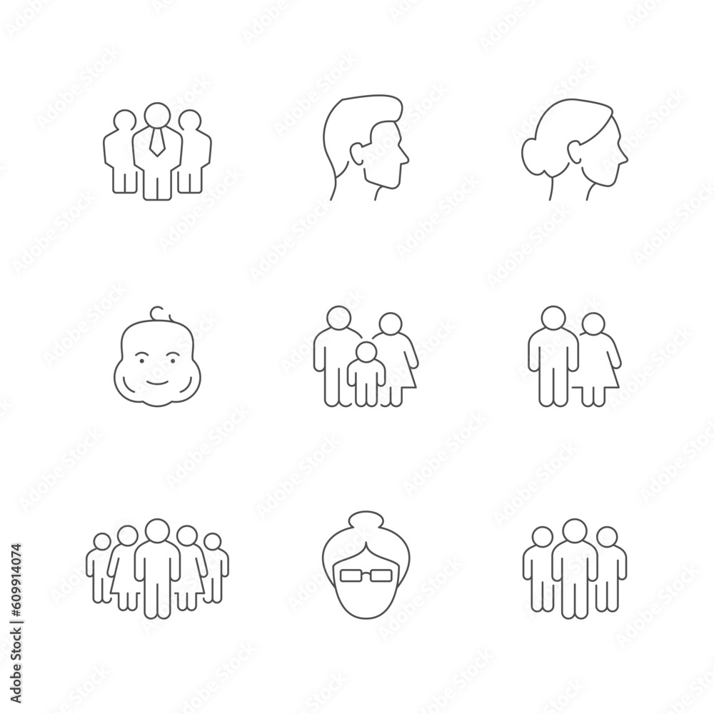 Set line icons of people Set line icons of people