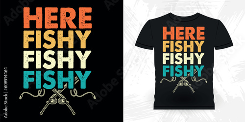 Funny Fishing Fisherman Retro Vintage Fish T-shirt Design 